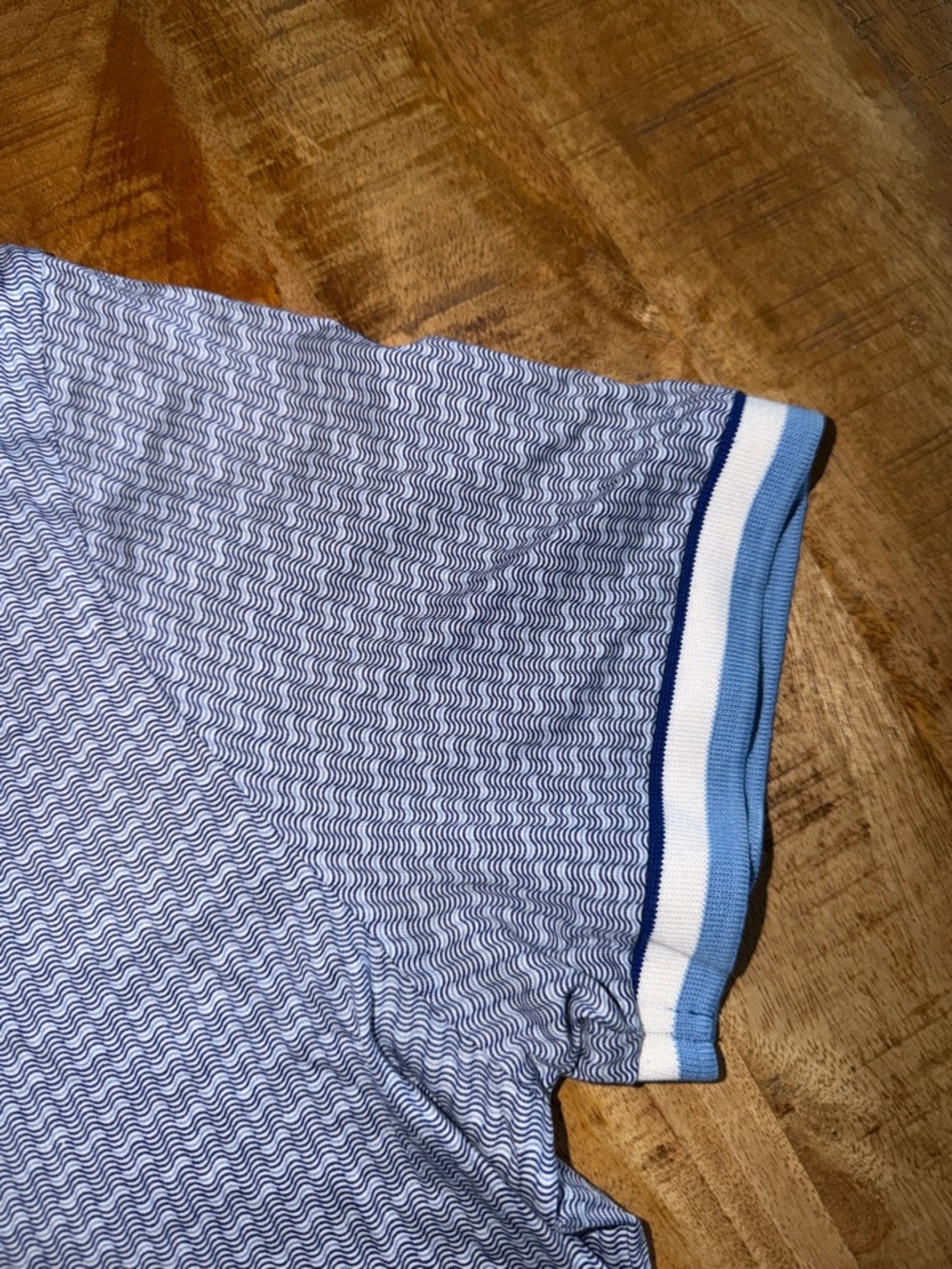 Hugo Boss Light Blue Patterned Polo with Navy Trim - Picture 4 of 6